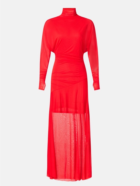 Proenza Schouler Dresses & Skirts - Red High-Neck Sheer Maxi Dress